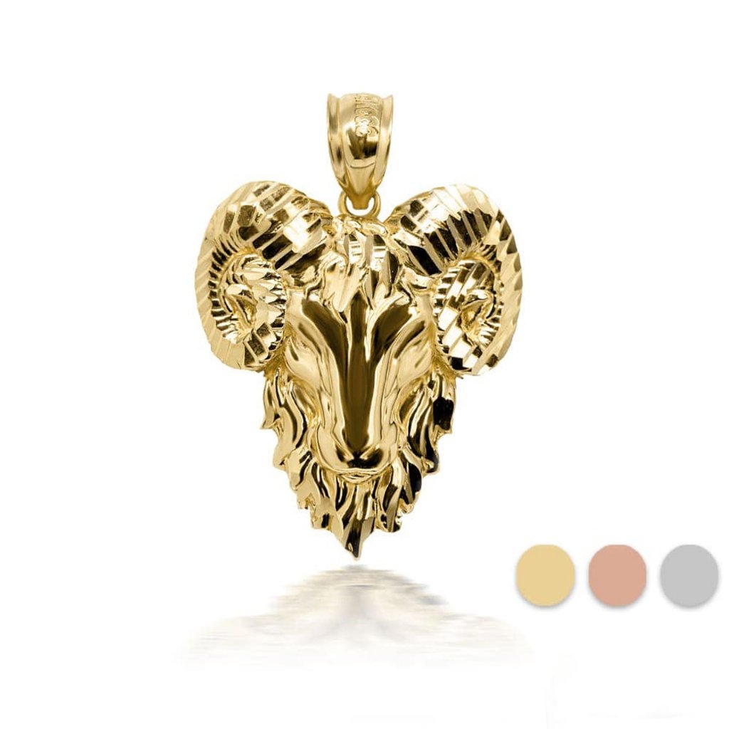 10k Solid Gold Ram Aries Zodiac Symbol Of Rulership Pendant 537$